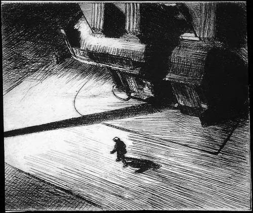 Night Shadows. Edward Hopper (1921).